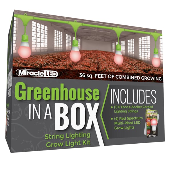 Miracle Led 4-Socket Greenhouse in a Box Grow Light Kit- Red Spec. 9W Replace 100W Grow Bulbs 802270 - main